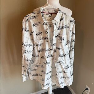 Good threads Men's Printed mountain button down long sleeve shirt
